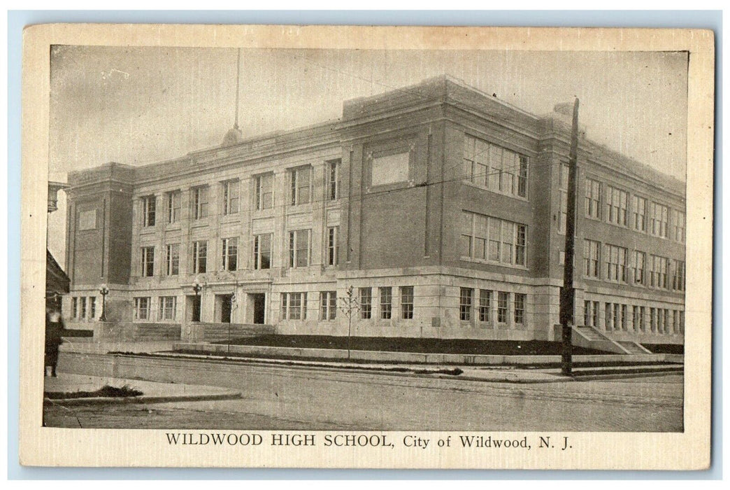 c1910 Wildwood High School City Exterior Building Wildwood New Jersey Postcard