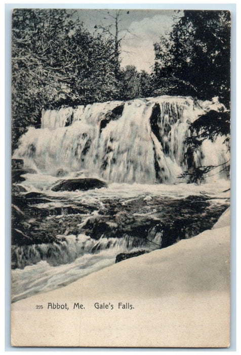 1907 Scenic View Gale's Falls Waterfalls Abbot Maine ME Vintage Antique Postcard