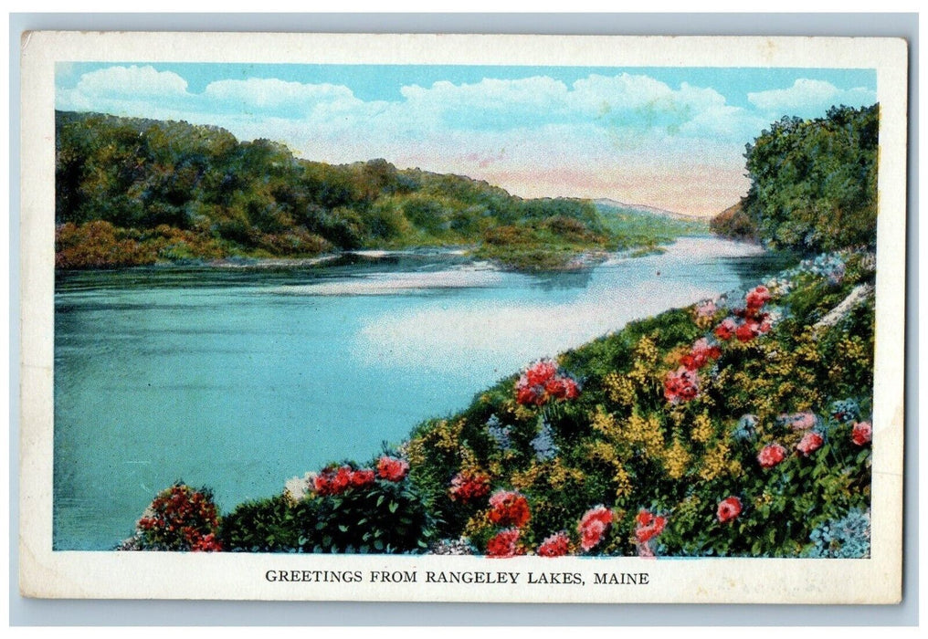 c1920 Scenic View Greetings From Rangeley Lake Maine ME Vintage Antique Postcard