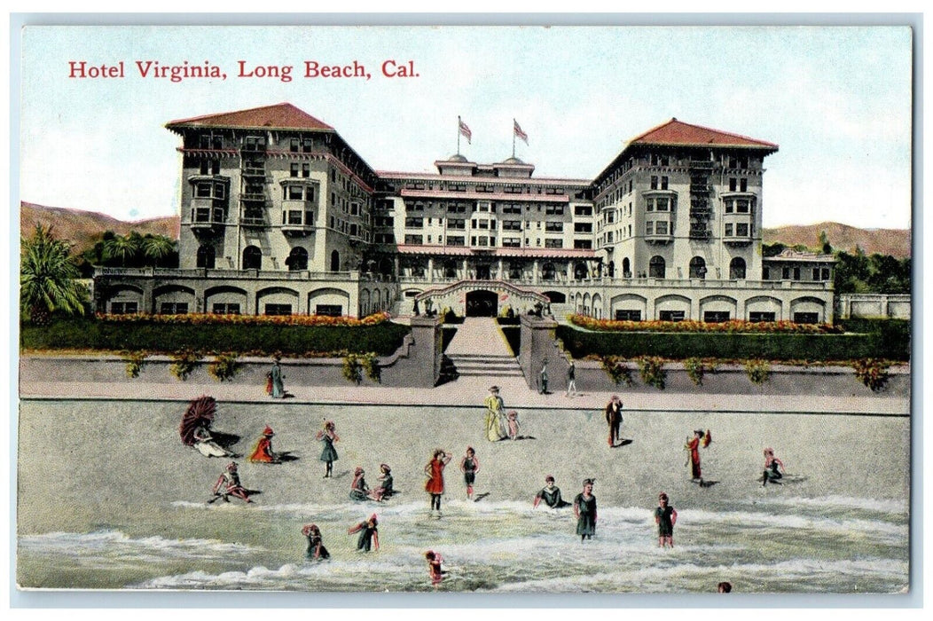 c1910's View Of Hotel Virginia Long Beach California CA Posted Antique Postcard