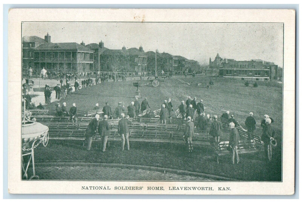 c1920 National Soldiers Home Field Exterior Building Leavenworth Kansas Postcard