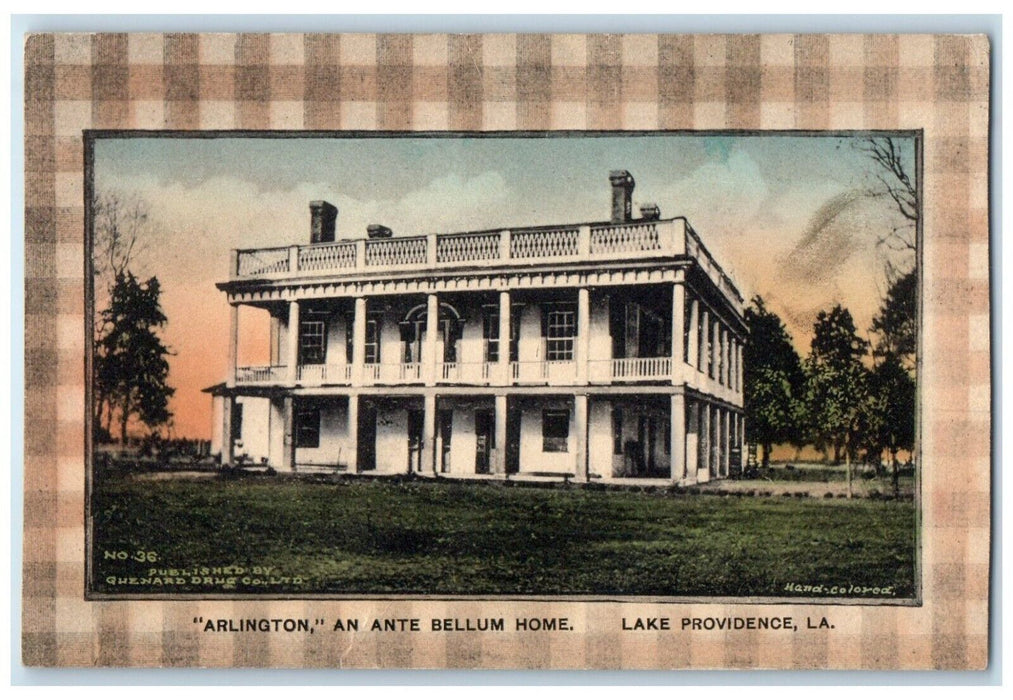 c1910 Exterior Arlington Ante Bellum Home Lake Providence Louisiana LA Postcard