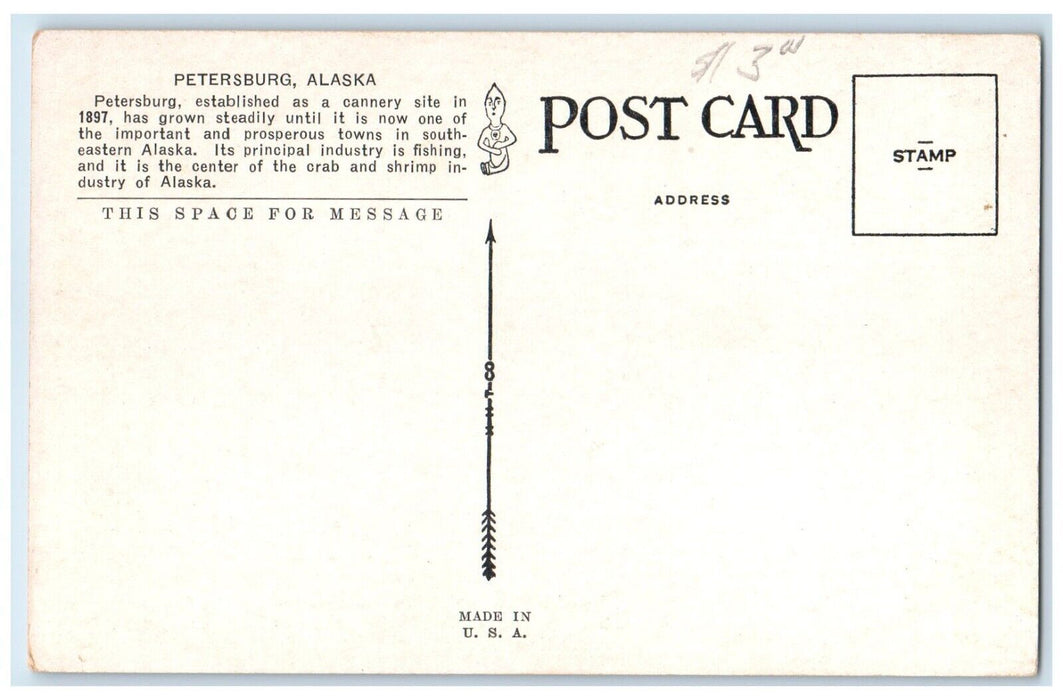 c1920's Airplane View Petersburg Alaska AK, US Navy Unposted Vintage Postcard