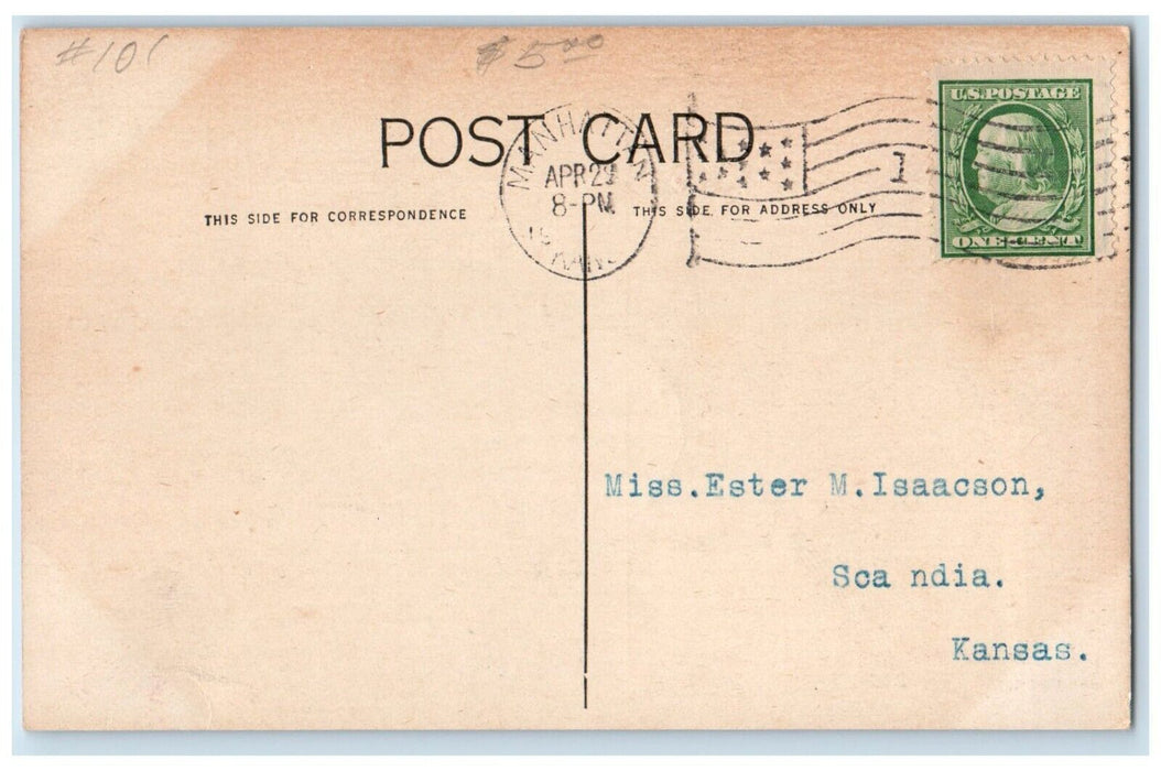 1910 Manhattan Business College Business System Josh Manhattan Kansas Postcard