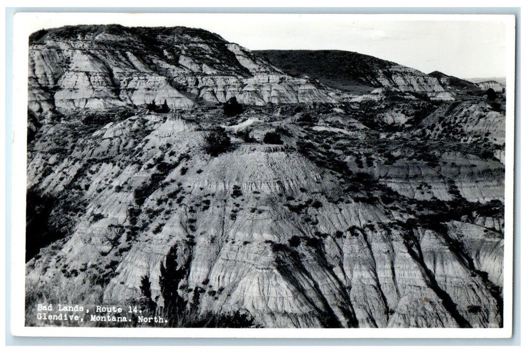 View Of Bad Lands Glendive Montana MT RPPC Photo Unposted Vintage Postcard
