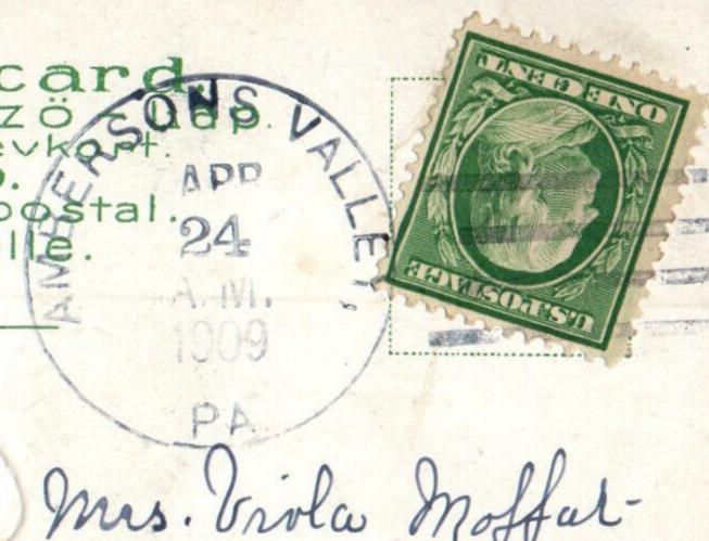 1909 Goodluck Horseshoe Flowers Andersons Valley Pennsylvania PA Postcard