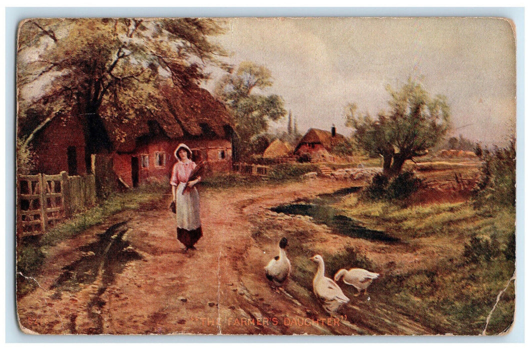 1913 Duck The Farmers Daughter Farm Wrightsville Pennsylvania PA Postcard