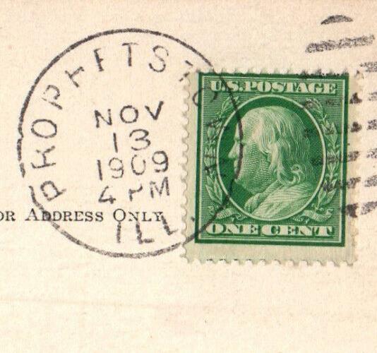 1909 A Happy Birthday Prophetstown Illinois IL Antique Posted Postcard