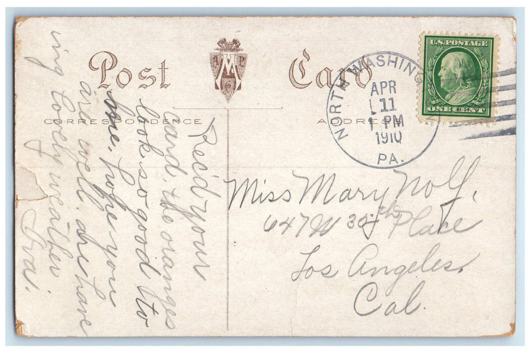 1910 The Woodland Path Horse Riding North Washington Pennsylvania PA Postcard