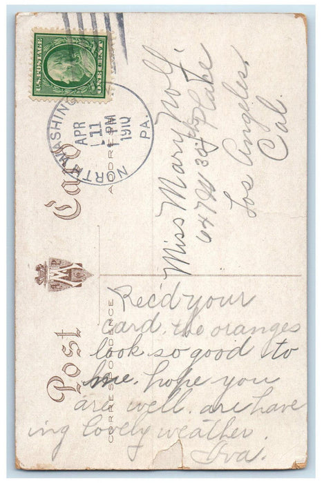 1910 The Woodland Path Horse Riding North Washington Pennsylvania PA Postcard