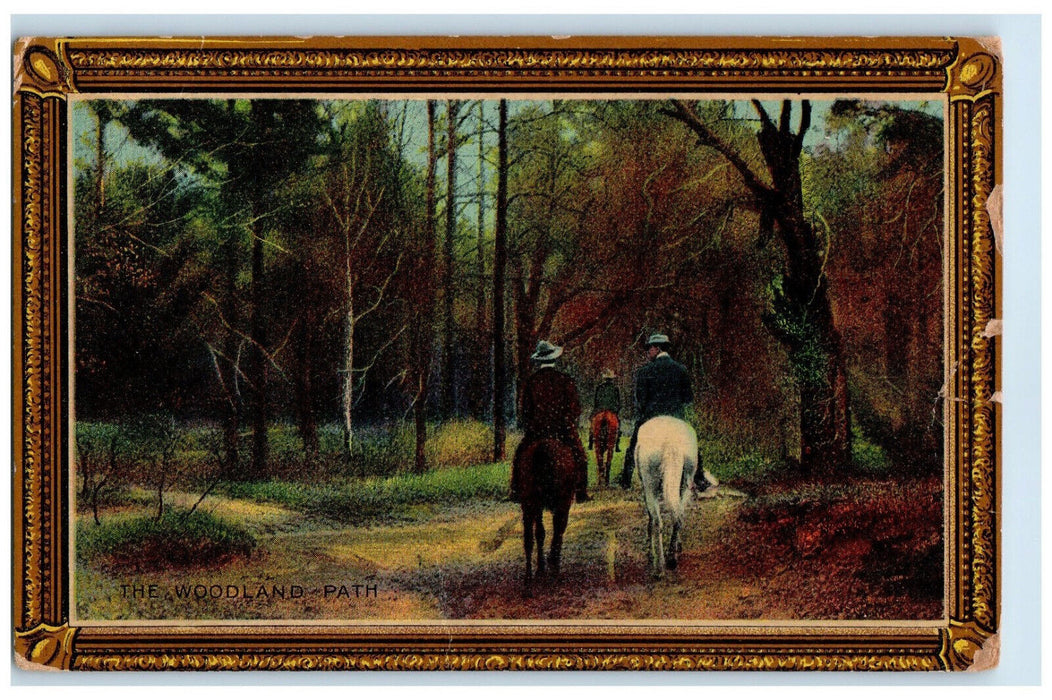 1910 The Woodland Path Horse Riding North Washington Pennsylvania PA Postcard