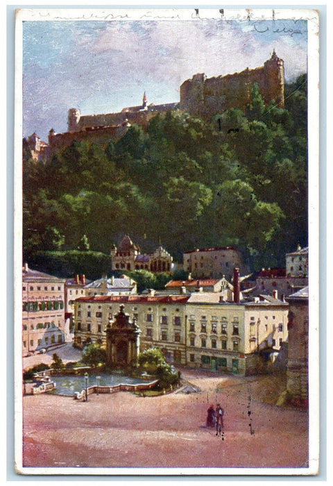 1929 View of Buildings Schwemme Salzburg Chapter Austria Vintage Postcard