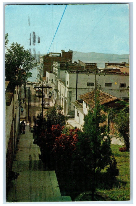 1973 Calle Tipica Typical Street Puerto Vallarta Jalisco Mexico Postcard