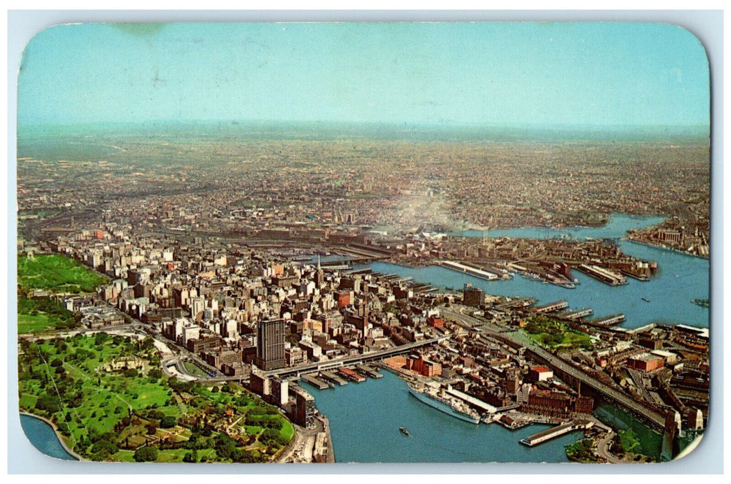 1966 Sydney From The Air Australia Photo By Qantas Posted Vintage Postcard