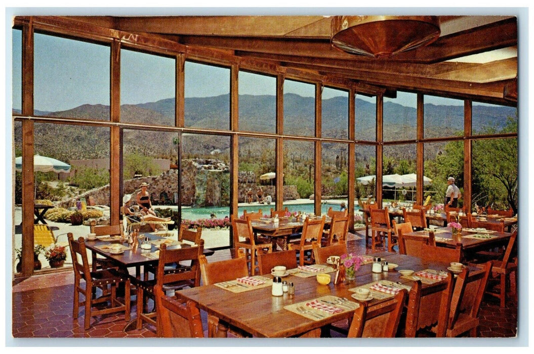 c1950's Tanque Verde Guest Ranch Dining Room Pool Tucson Arizona AZ Postcard