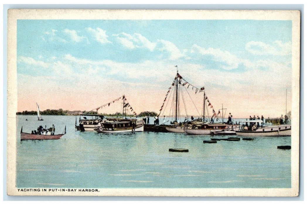 c1920 Yachting Put-In-Bay Harbor Maryland MD Sandusky Ohio OH Unposted Postcard