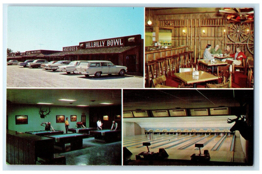 c1950's Hillbilly Bowl Kimberling City Missouri MO, Multiview Vintage Postcard