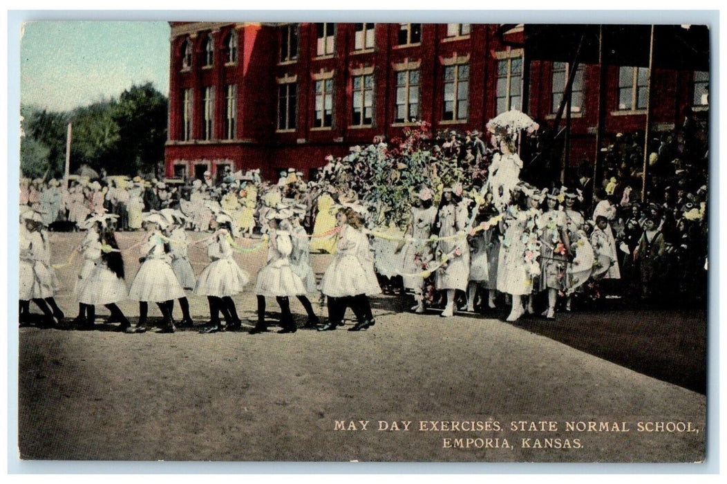 c1910 May Day Exercise State Normal School Emporia Kansas KS Unposted Postcard