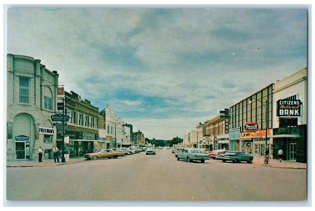 1960 Business Street Scene Classic Cars Buildings Eureka Kansas Vintage Postcard