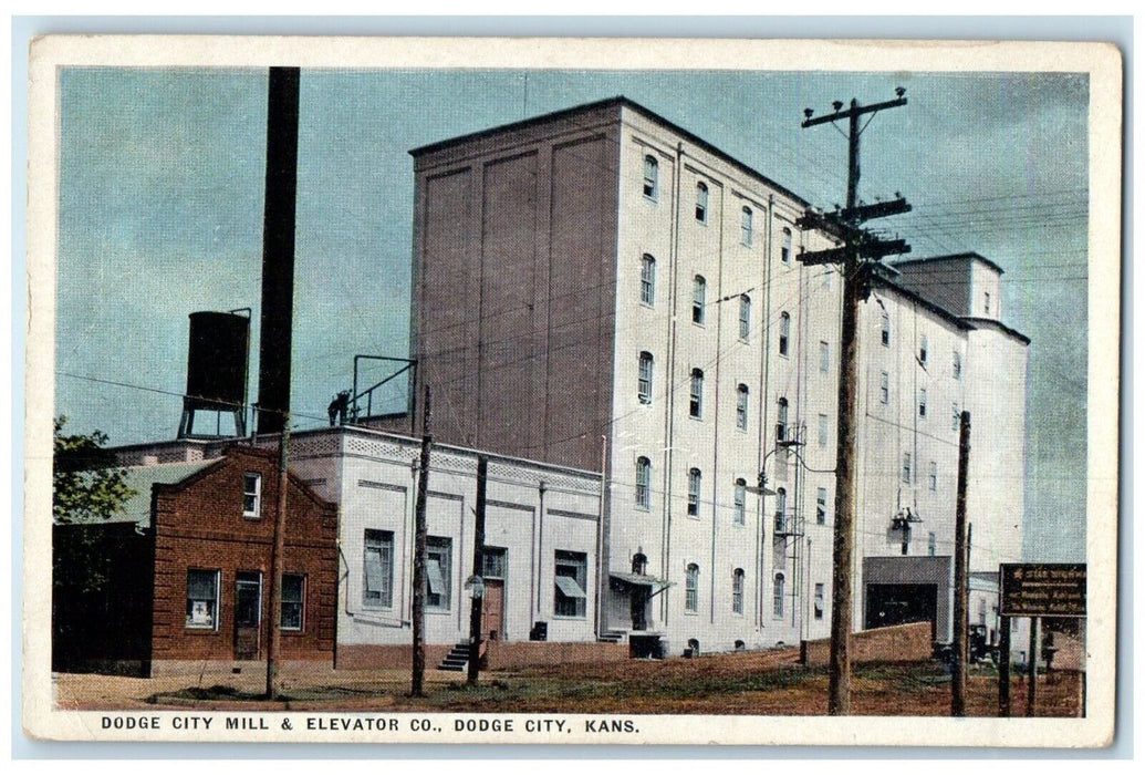 1910 Exterior Dodge City Mill Elevator CO Building Dodge City Kansas KS Postcard