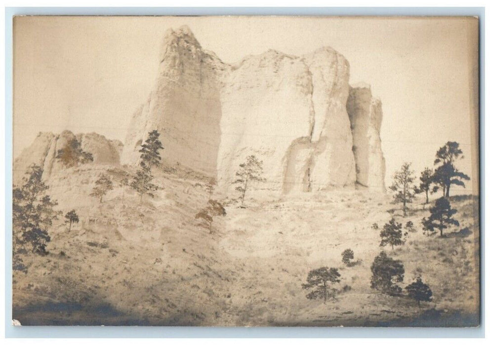 c1910's Lovers Leap Crow Sioux Butte Crawford Nebraska NE RPPC Photo Postcard