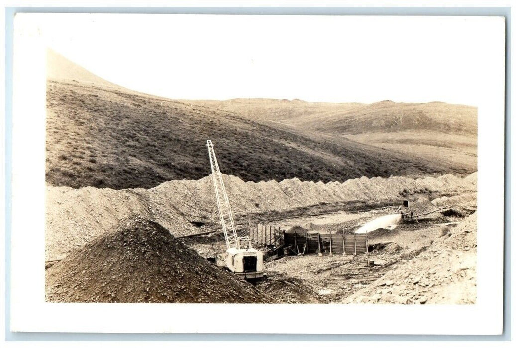 c1940's Porcupine Mining Co. Crane Fairbanks Alaska AK RPPC Photo Postcard