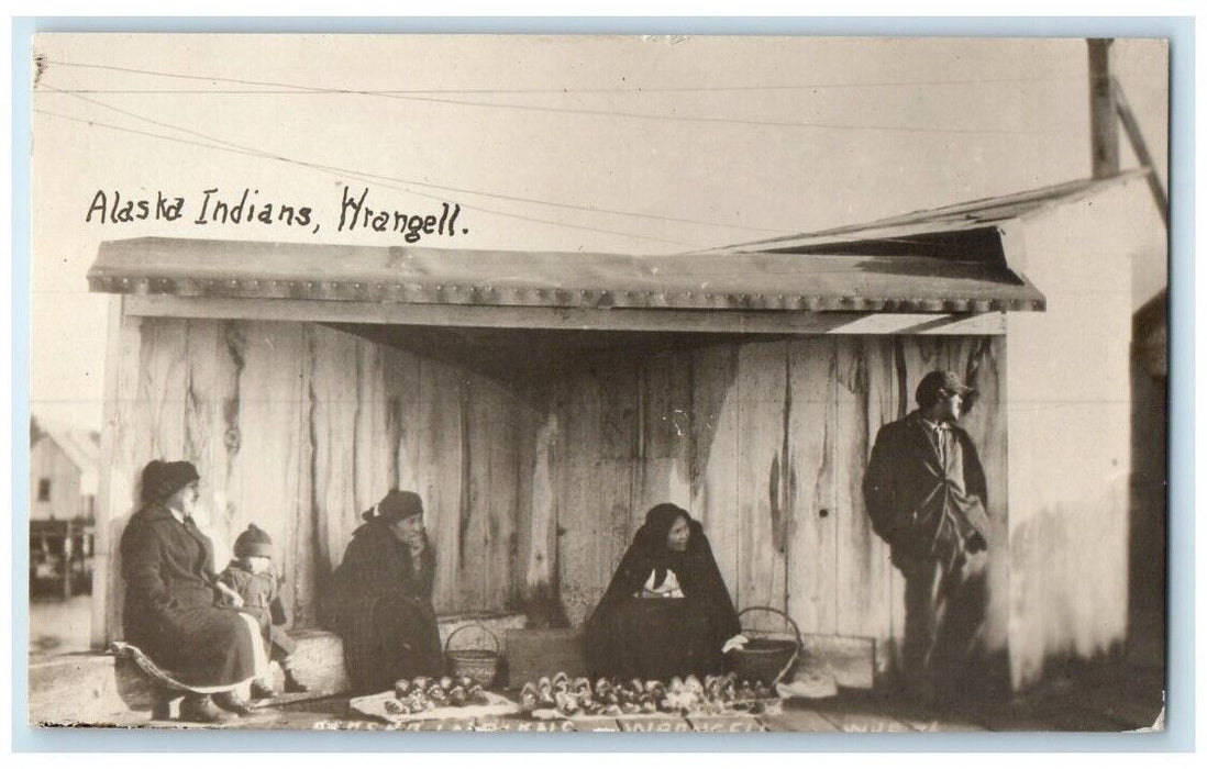 c1910's Native Indians Child Family Wrangell Alaska AK RPPC Photo Postcard