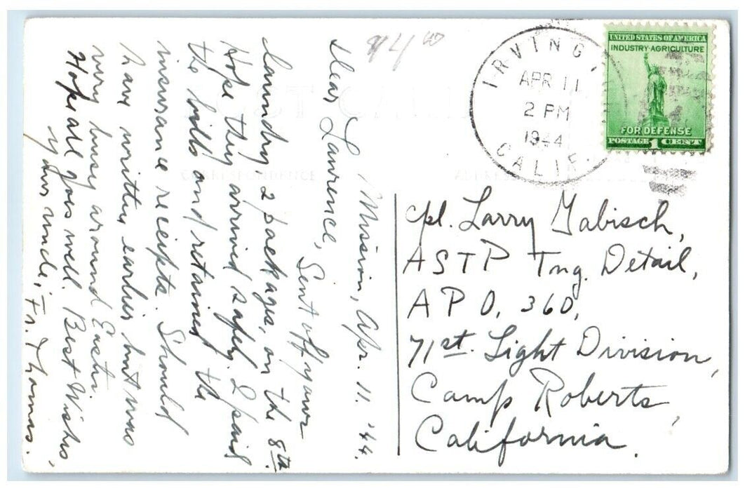 1944 SS Mission San Jose Ship US Navy Miltary California CA RPPC Photo Postcard