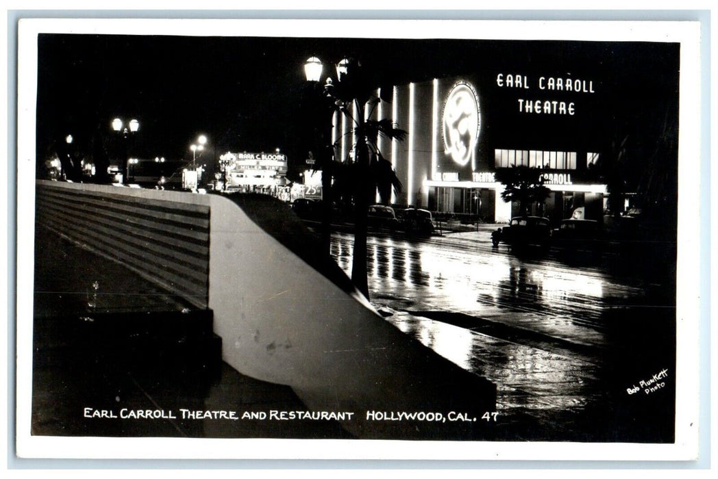 Earl Carroll Theater And Restaurant Hollywood California CA RPPC Photo Postcard