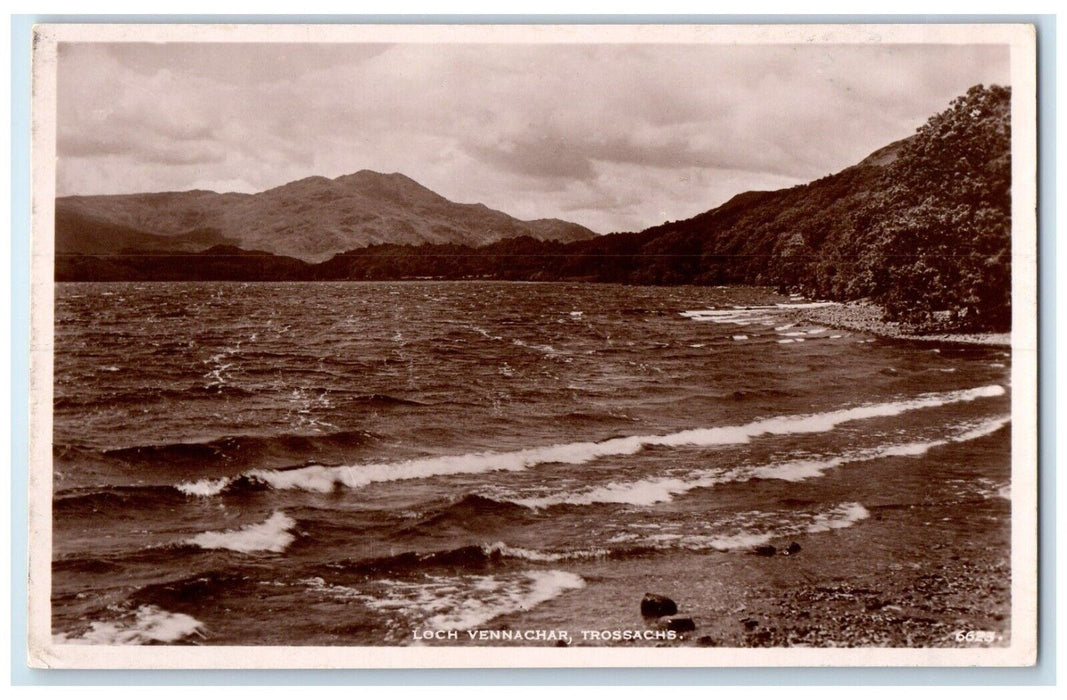 View Of Loch Vennachar Trossachs Scotland United Kingdom UK RPPC Photo Postcard