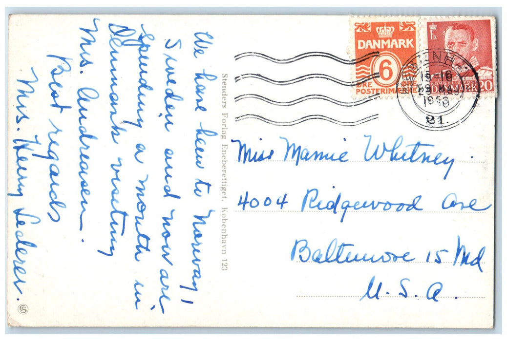 1953 Grundtvig’s Church Protestan Church in Copenhagen Denmark Postcard