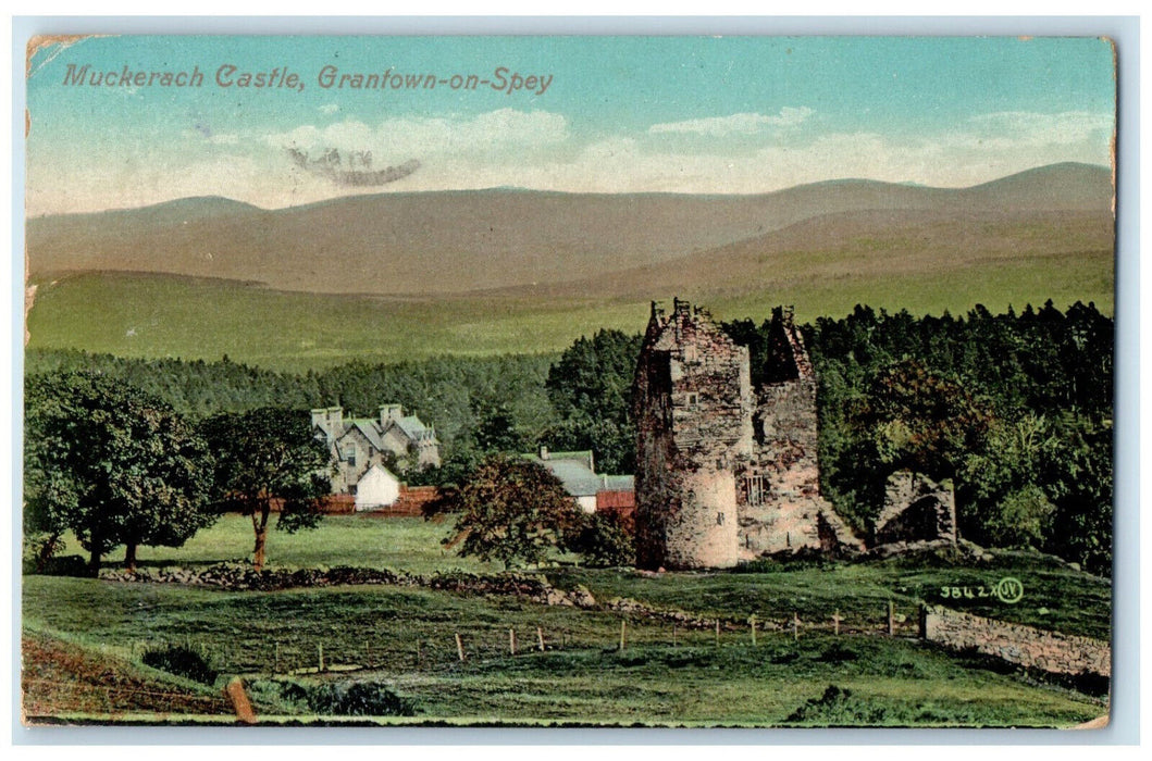 1909 Muckerach Castle Grantown on Spey Dulnain Bridge Scotland Postcard