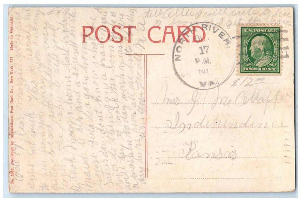 1910 Exterior View Rea Patterson Mills Building Coffeyville Kansas KS Postcard