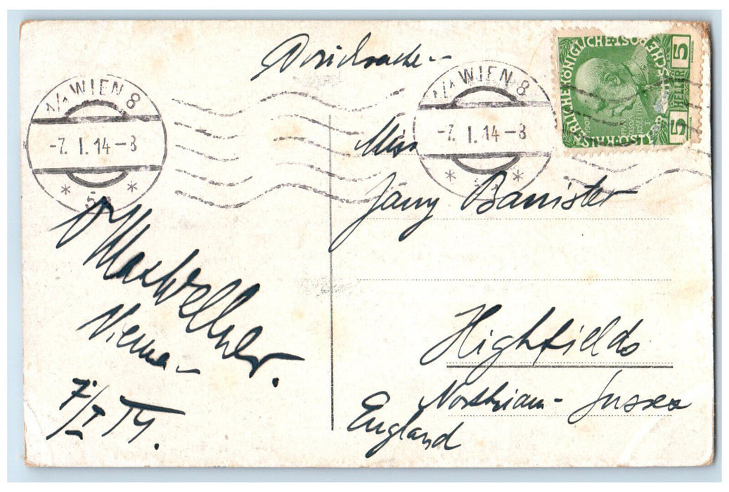 1914 Volksgarten Public Park in Vienna Austria Antique Posted Postcard