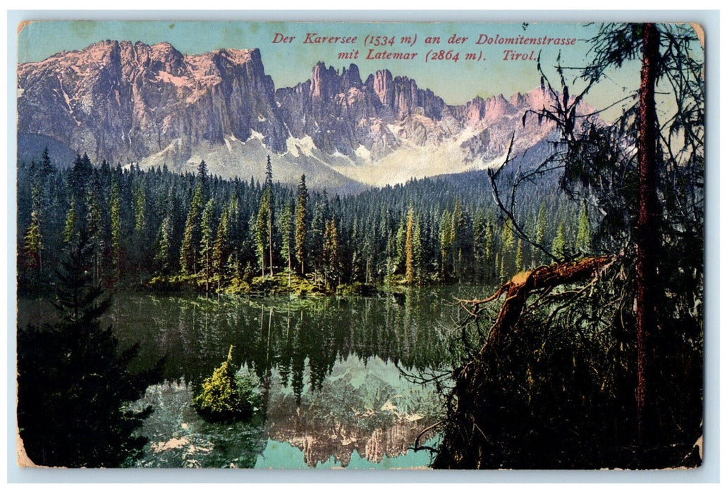 1911 The Carezza On The Dolomites Road With Latemar Tyrol Austria Postcard