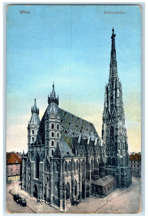 1909 View of St. Stephen's Cathedral Vienna Austria Posted Antique Postcard