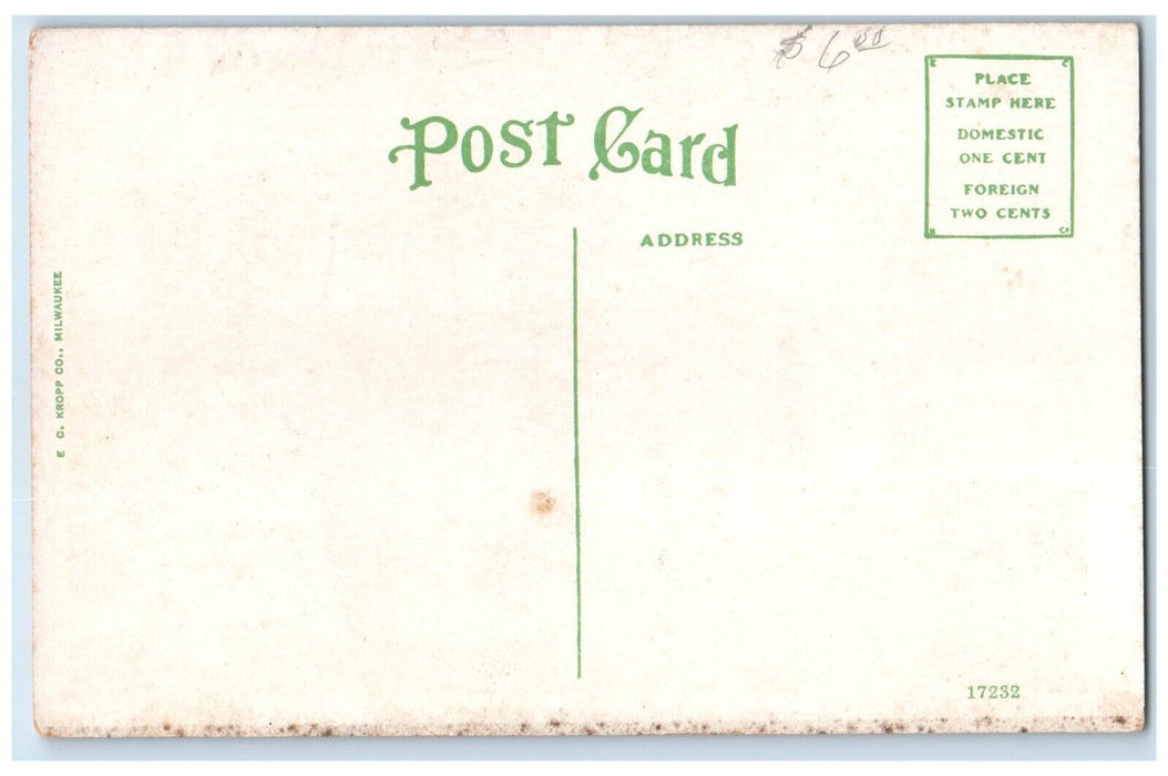 1920 Marble Building Main Wall St. Exterior Streetcar Fort Scott Kansas Postcard