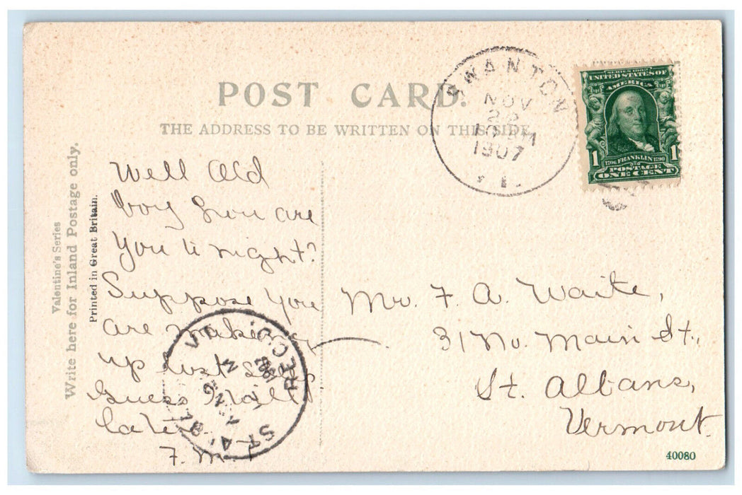 1907 Castle Coole Enniskillen Northern Ireland Antique Posted Postcard