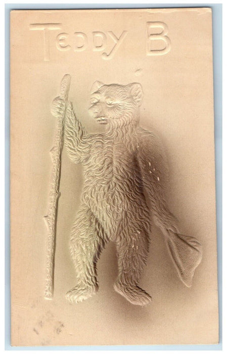 c1910's Teddy Bear Airbrushed Embossed Madison South Dakota SD Antique Postcard