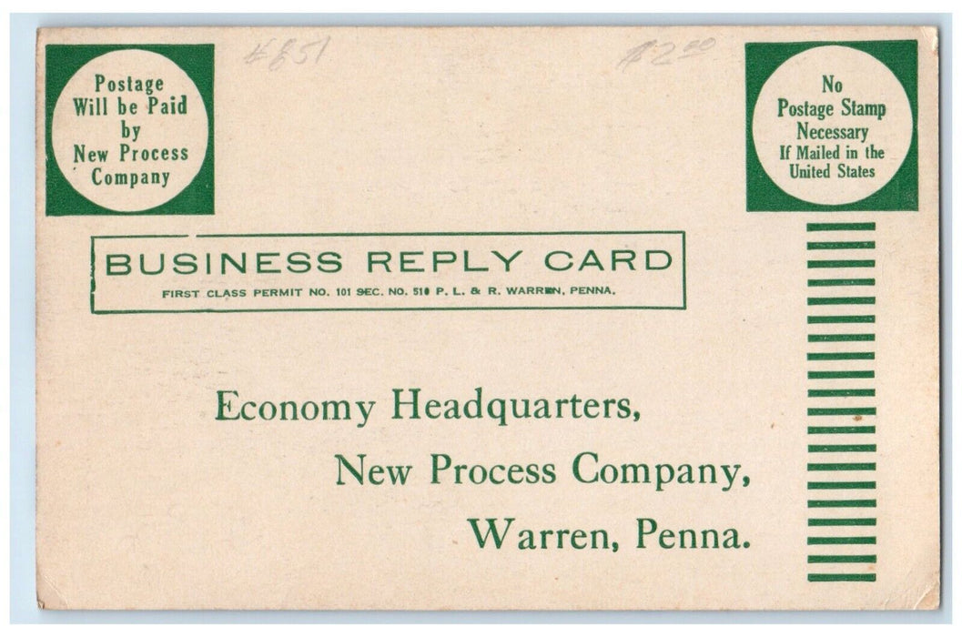 Economy Headquarters The Gabardine Cpat Advertising Antique Postcard