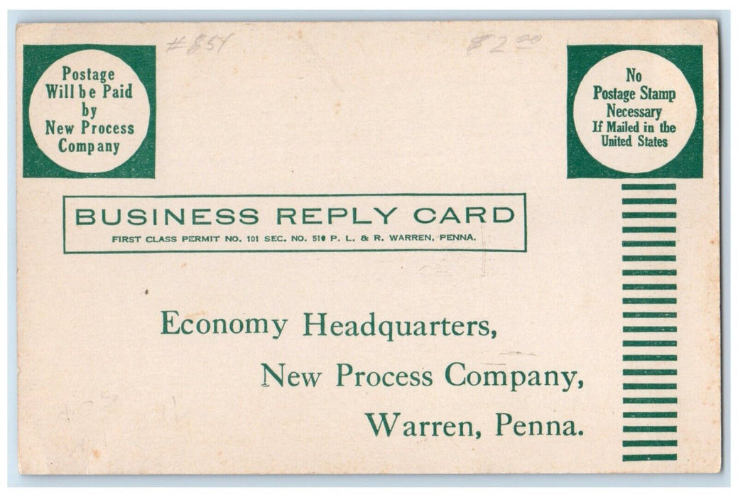 Long Wear Pajamas Comfort Economy Headquarters Advertising Warren PA Postcard