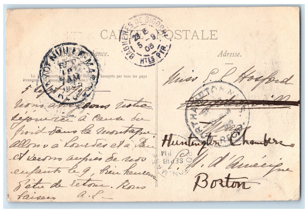 c1910 L'Adour Bagneres De Bigorre Hautes-Pyrénées France Antique Postcard