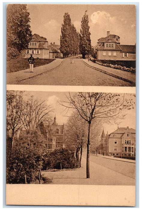 c1940's The Water Town Then and Now Alten Dessau-Roßlau Germany Postcard