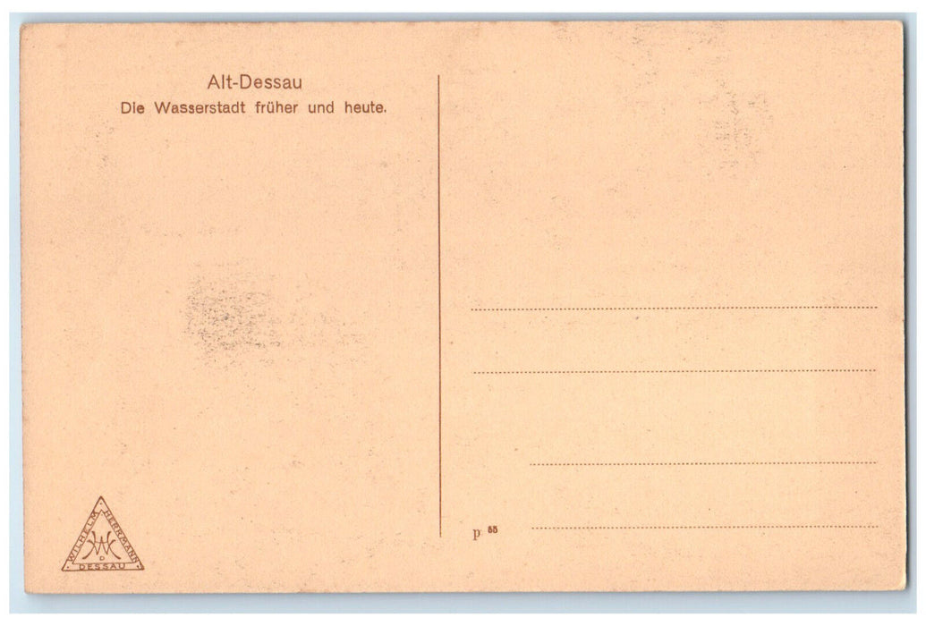 c1940's The Water Town Then and Now Alten Dessau-Roßlau Germany Postcard