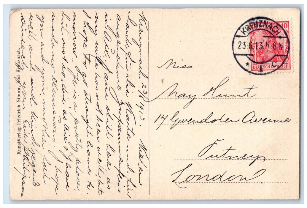 c1910 Bad Kreuznach Stärkstes Radium Solbad Brückenhäuser Germany Postcard