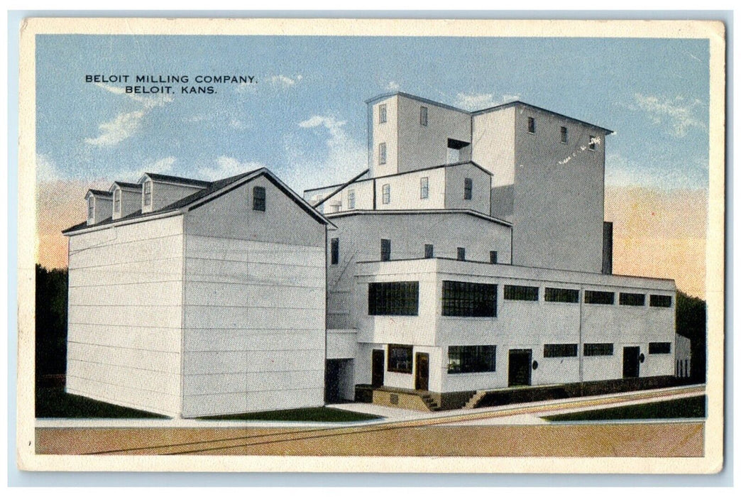 c1910 Exterior View Beloit Milling Company Building Beloit Kansas KS Postcard