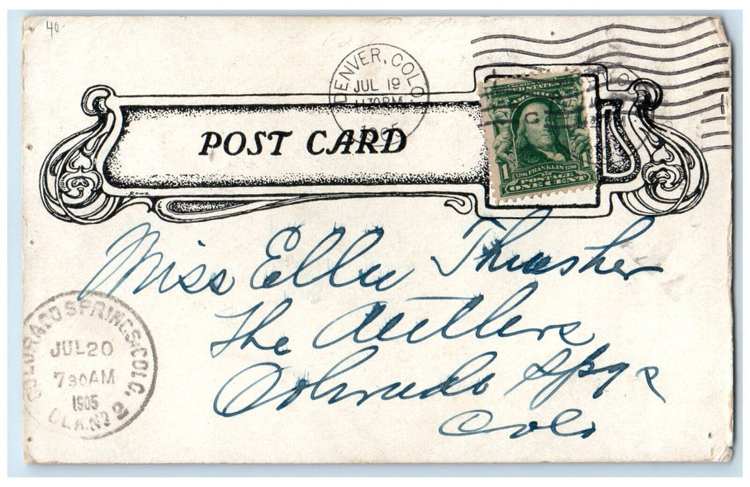 1905 Crowley's Large Eyed Needles Chicago IL, Colorado Springs CO Postcard