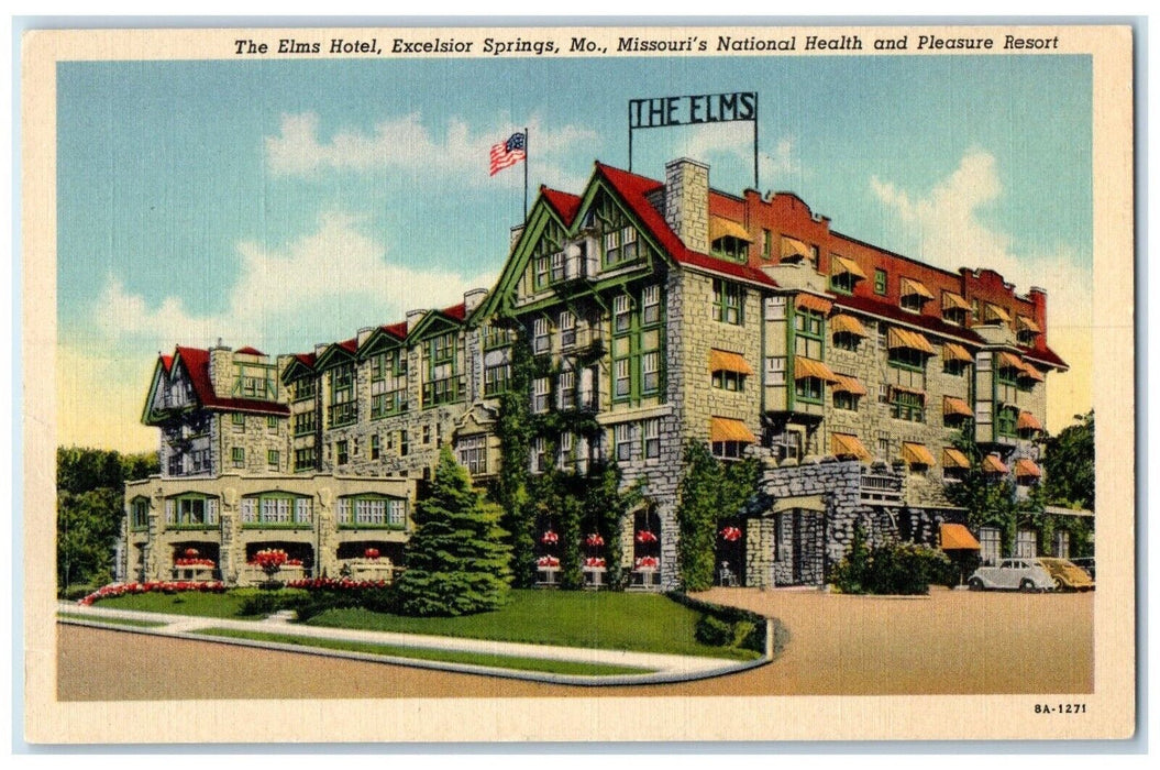 The Elms Hotel Building Street View Excelsior Springs Missouri MO Postcard