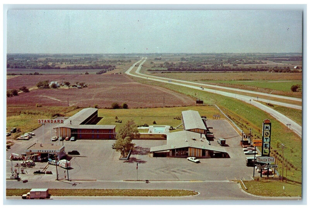 c1960 Birds Eye View Trails Motel Building Abilene Kansas KS Unposted Postcard