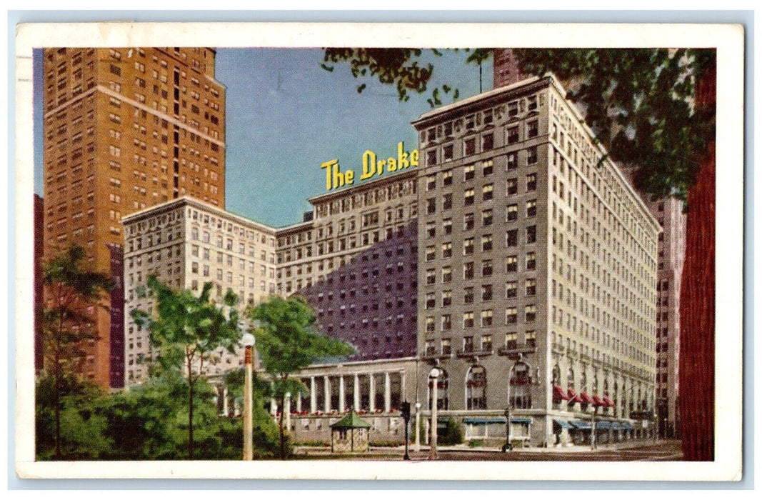 1947 The Drake Hotel Building Street View Chicago Illinois IL Vintage Postcard